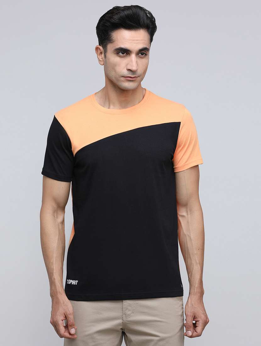 men color block short sleeve slim fit t-shirt