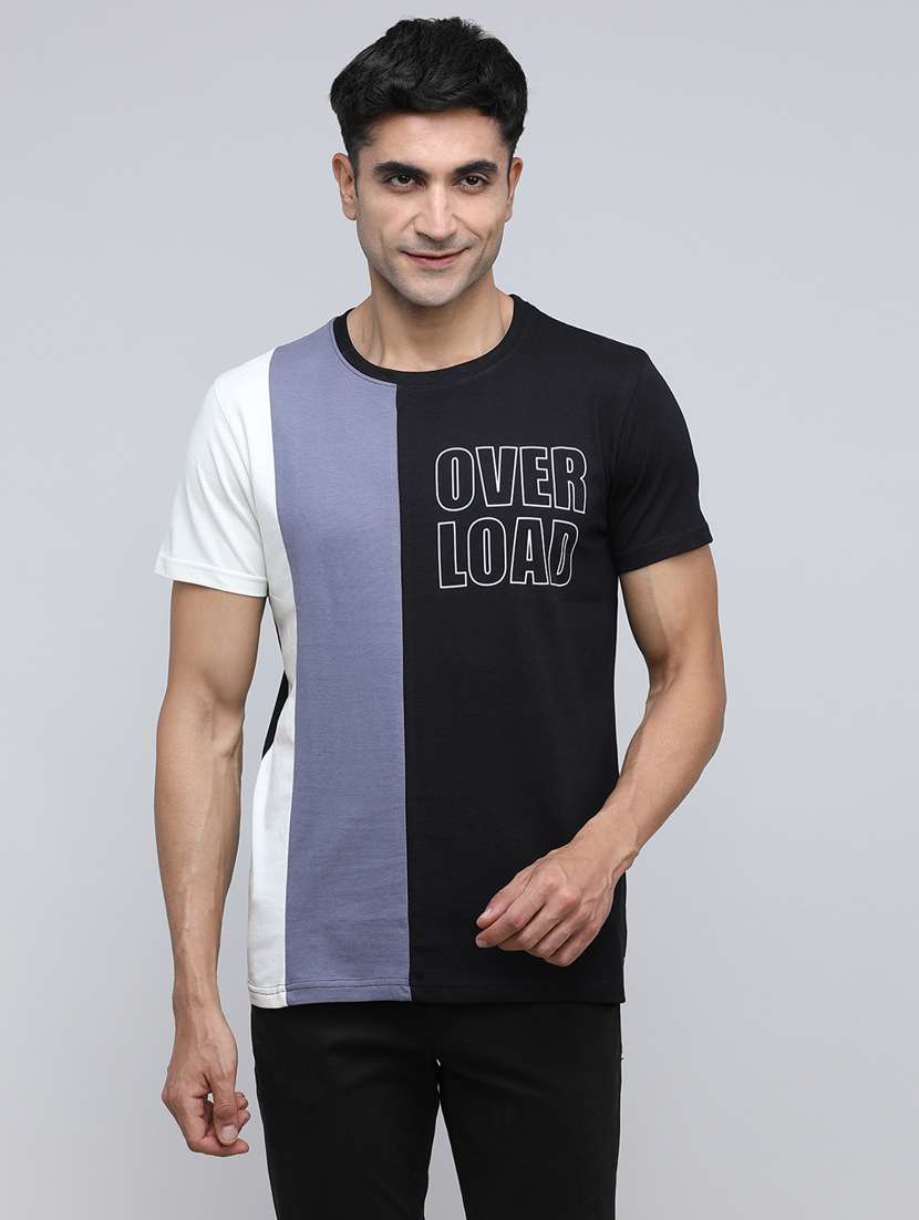 men color block short sleeve slim fit t-shirt
