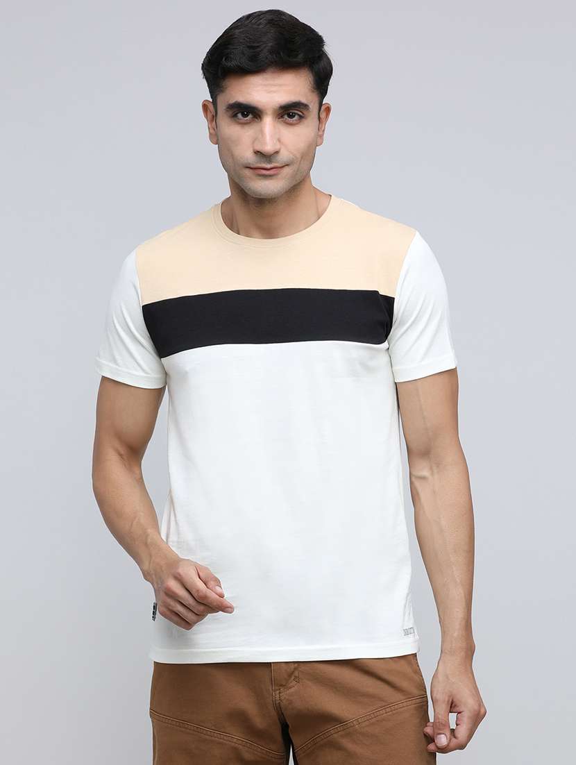 men color block short sleeve slim fit t-shirt