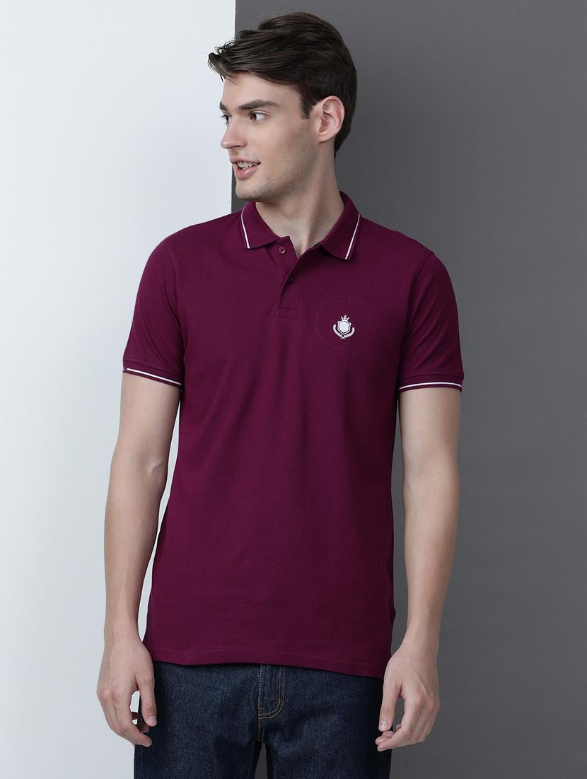 men solid short sleeve slim fit polo t-shirt
