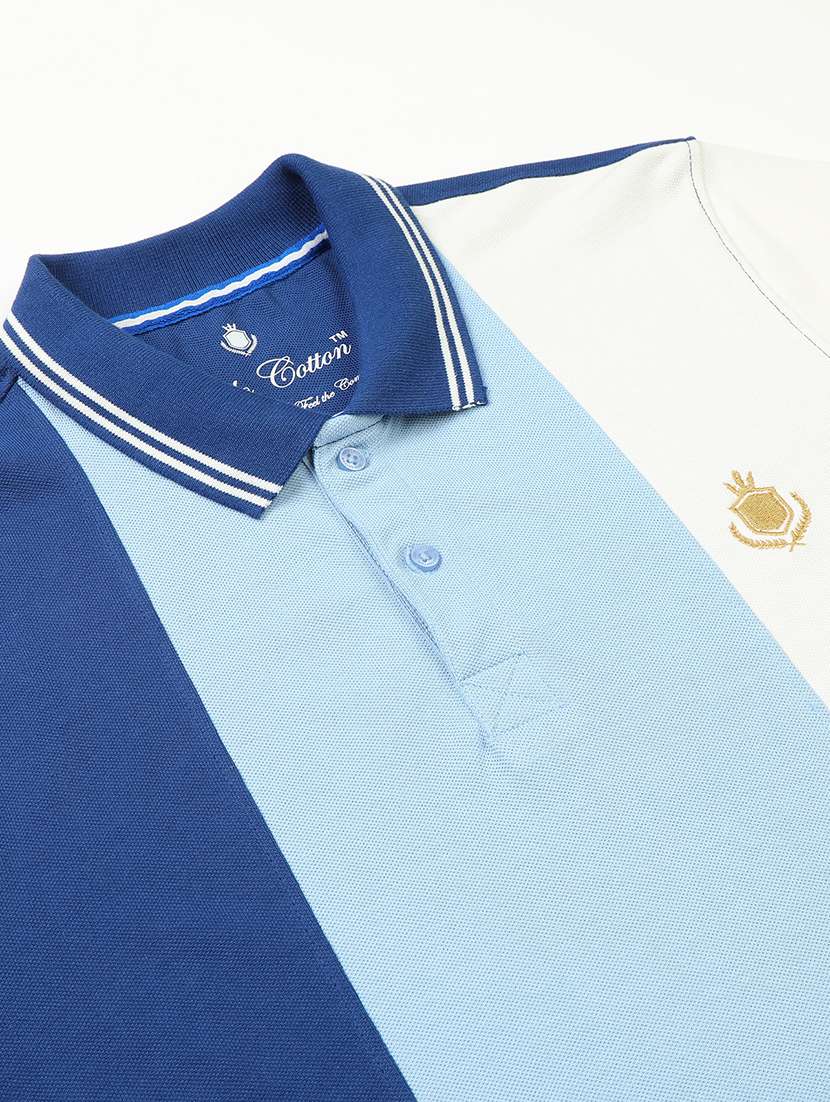 men color block short sleeve slim fit polo t-shirt - 21943054 -  Standard Image - 2