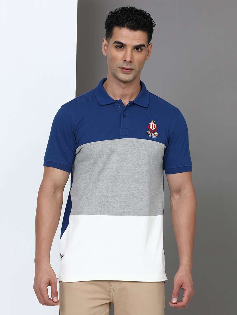 men color block short sleeve slim fit polo t-shirt - 21943057 - Zoom Image - 0