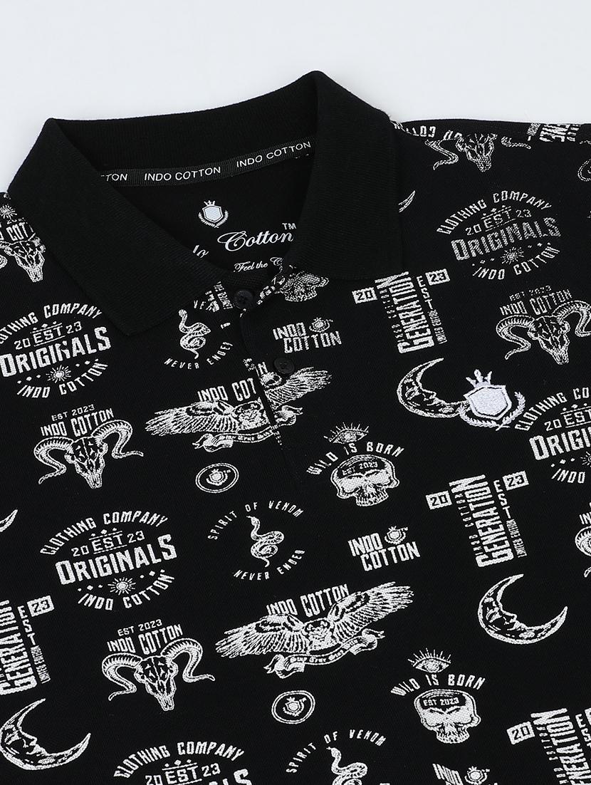 men printed short sleeve slim fit polo t-shirt - 21943058 - Standard Image - 2