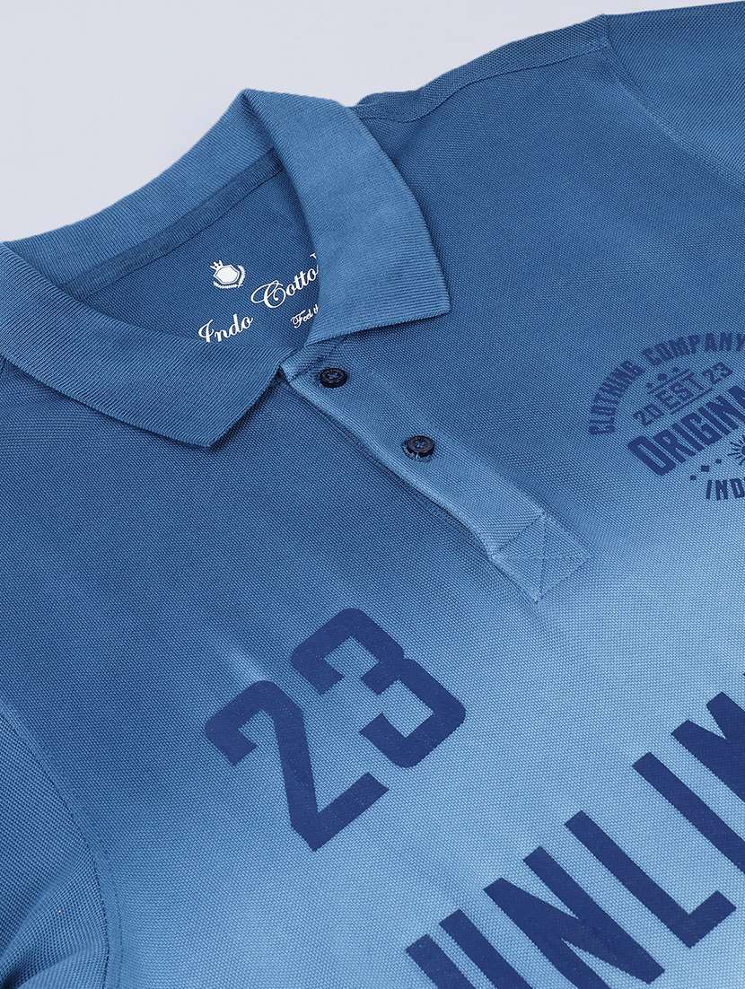 men printed short sleeve slim fit polo t-shirt - 21943062 -  Standard Image - 2