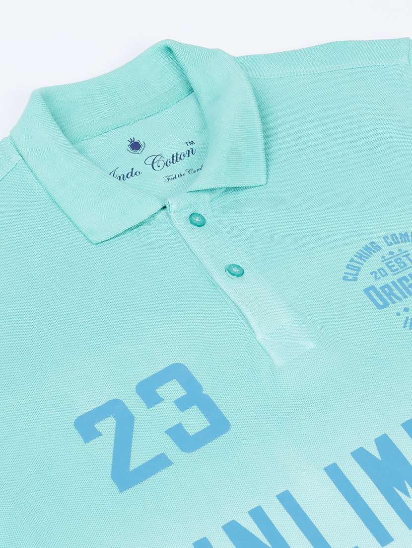 men printed short sleeve slim fit polo t-shirt - 21943065 - Standard Image - 2