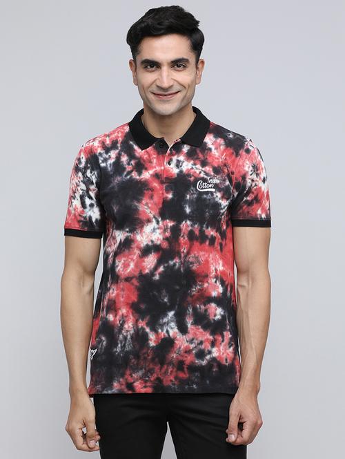 men printed short sleeve slim fit polo t-shirt - 21943067 - Standard Image - 0