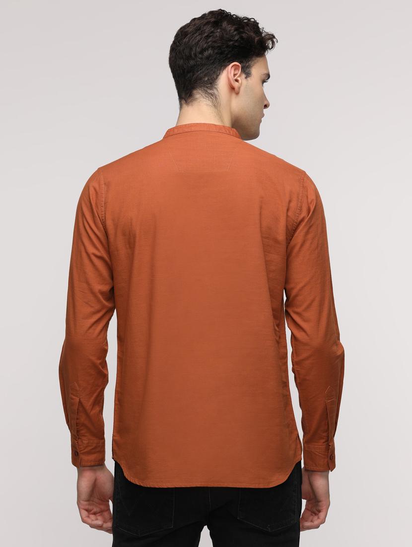 men solid mandarin neck short kurta - 21943077 - Standard Image - 2