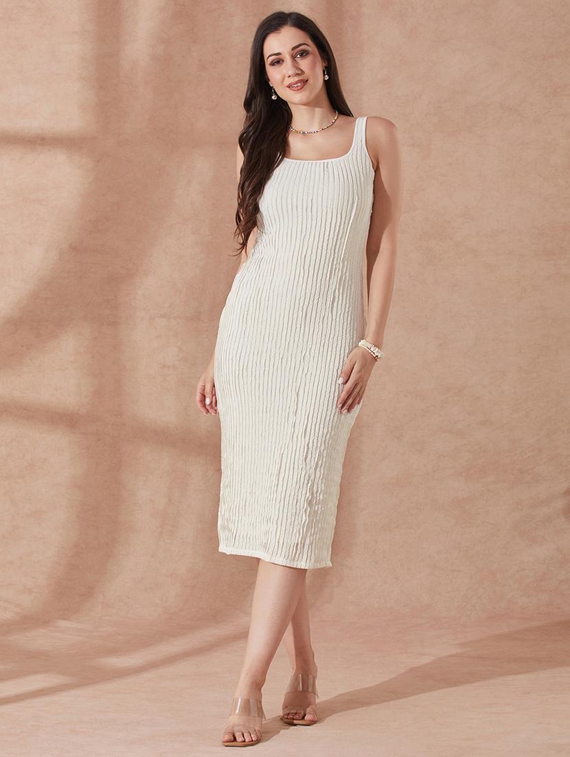 globus women white square neck lace detail back slit midi bodycon party dress - 21943133 - Zoom Image - 0