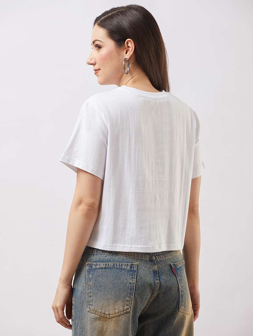 women printed short sleeve crop t-shirt - 21943221 -  Standard Image - 2