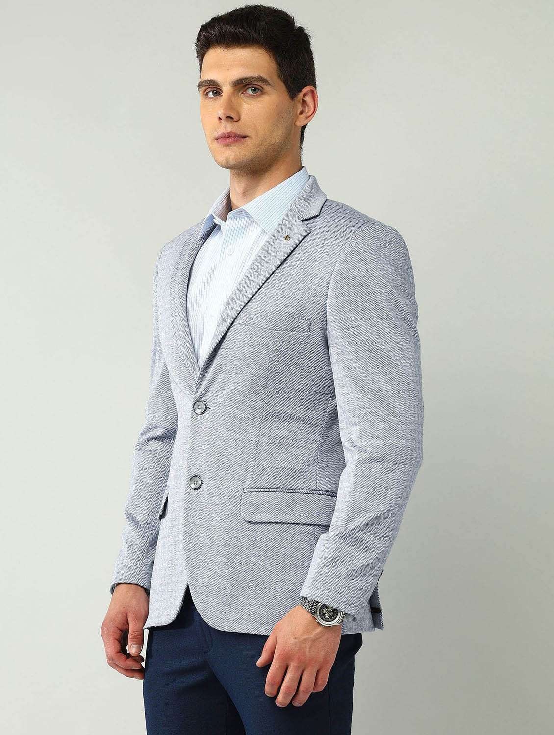 men lapel collar single breasted blazer - 21943274 -  Standard Image - 2