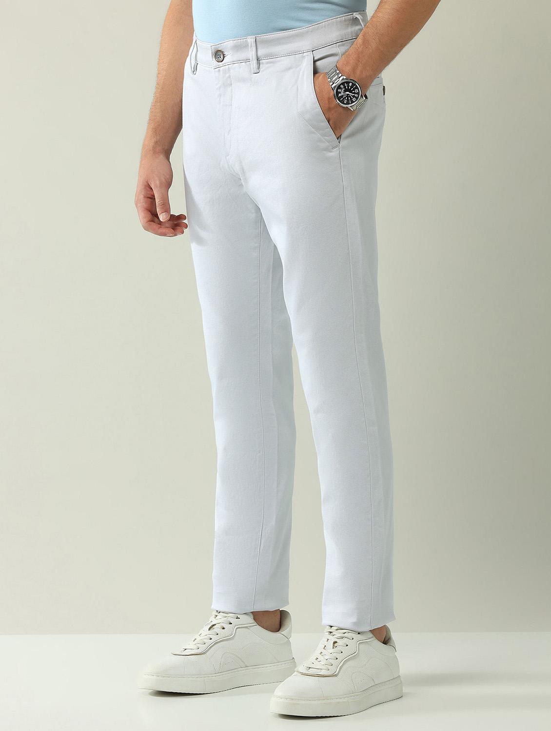 men solid md rise flat front casual chinos - 21943281 - Standard Image - 2