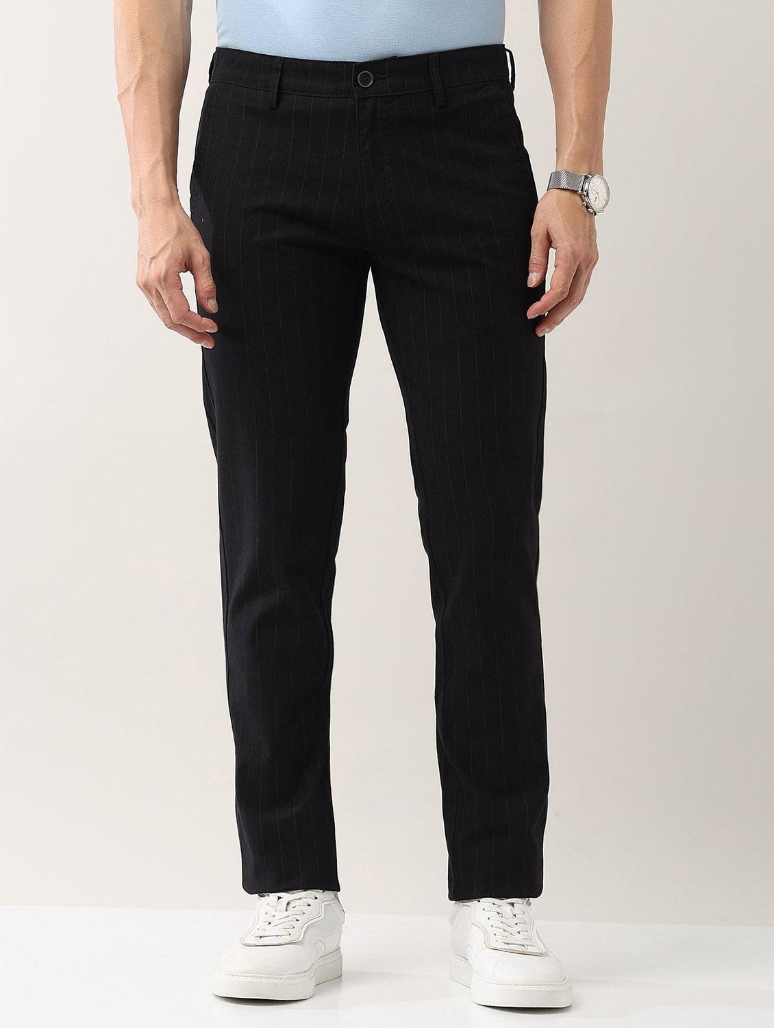 men solid md rise flat front casual chinos 