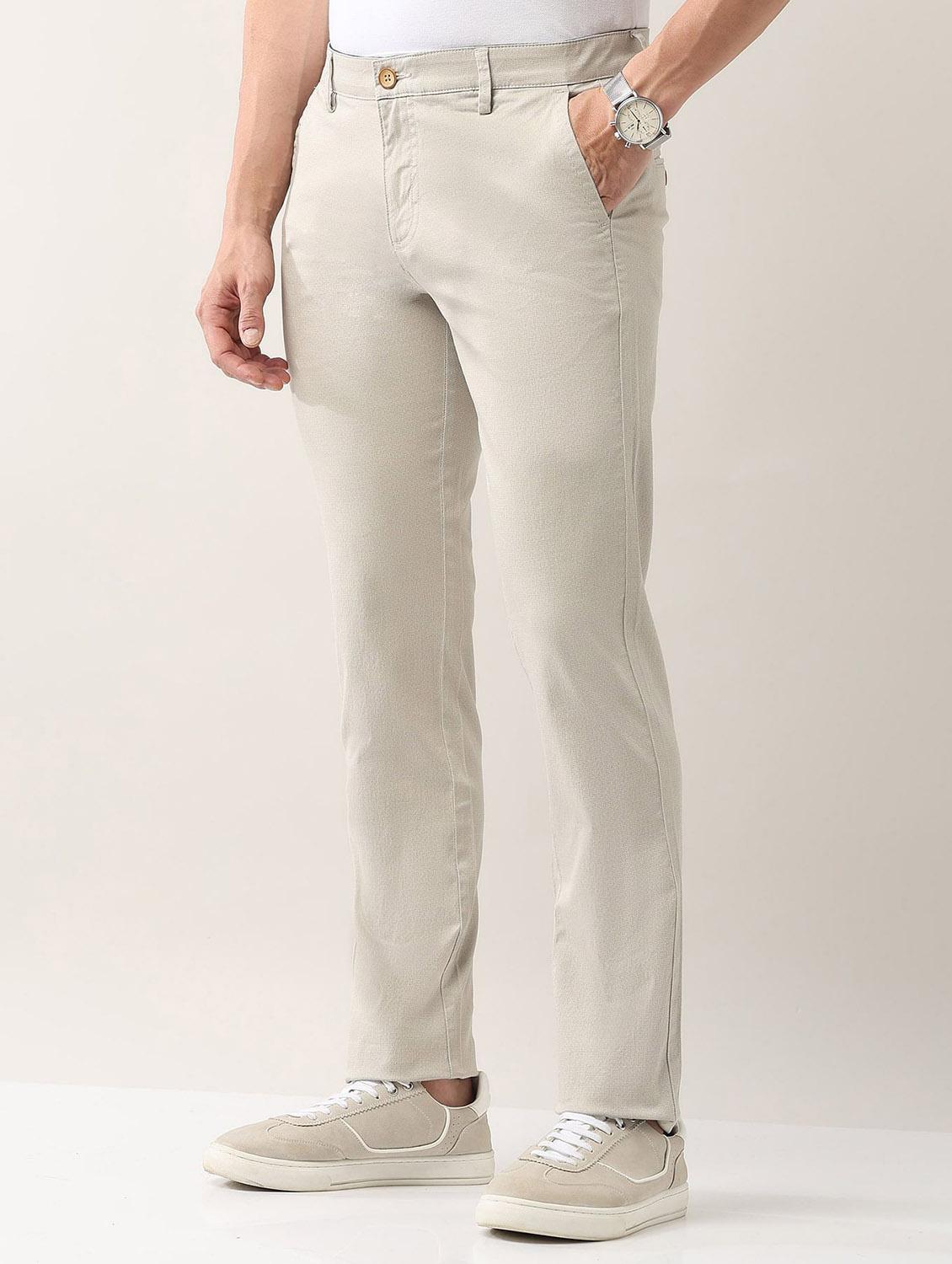 men solid md rise flat front casual chinos - 21943288 - Standard Image - 2