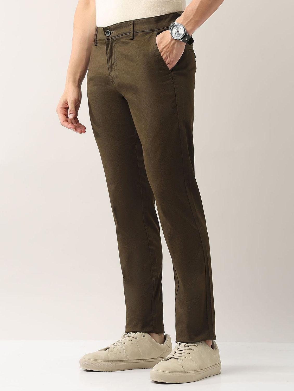 men solid md rise flat front casual chinos - 21943294 - Standard Image - 2