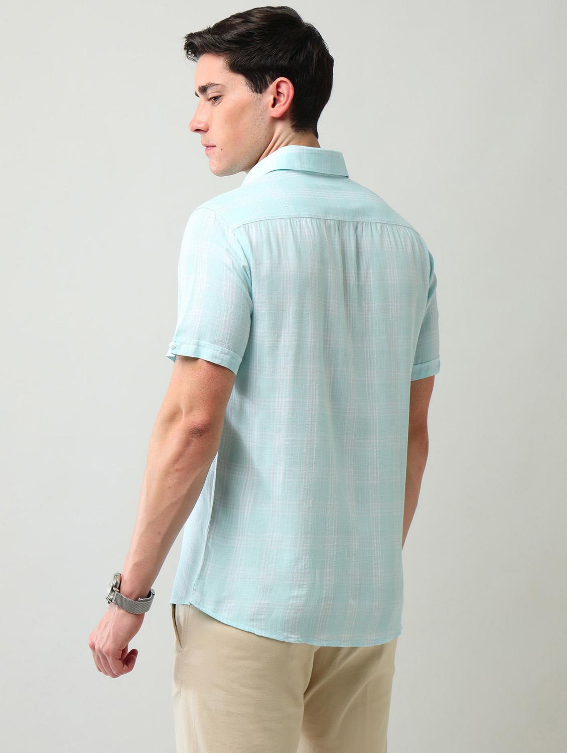 men checkered short sleeve regular fit casual shirt - 21943334 - Standard Image - 2