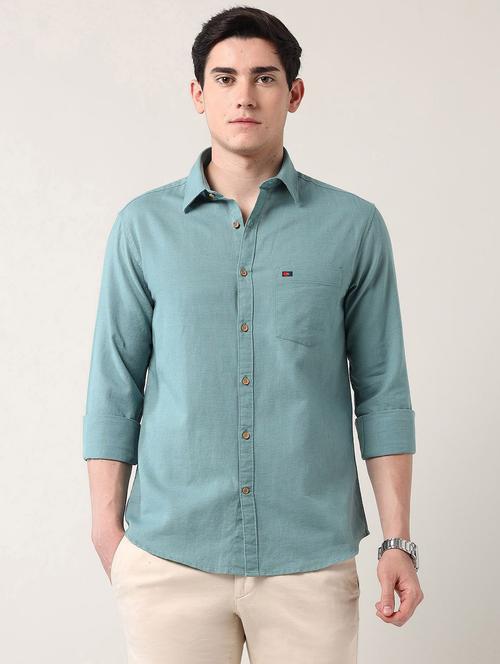 men solid long sleeve regular fit casual shirt - 21943340 -  Standard Image - 0