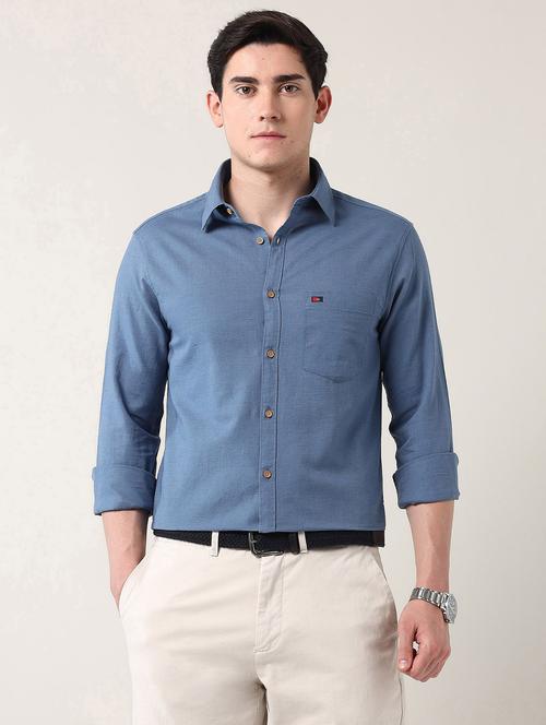 men solid long sleeve regular fit casual shirt - 21943341 -  Standard Image - 0