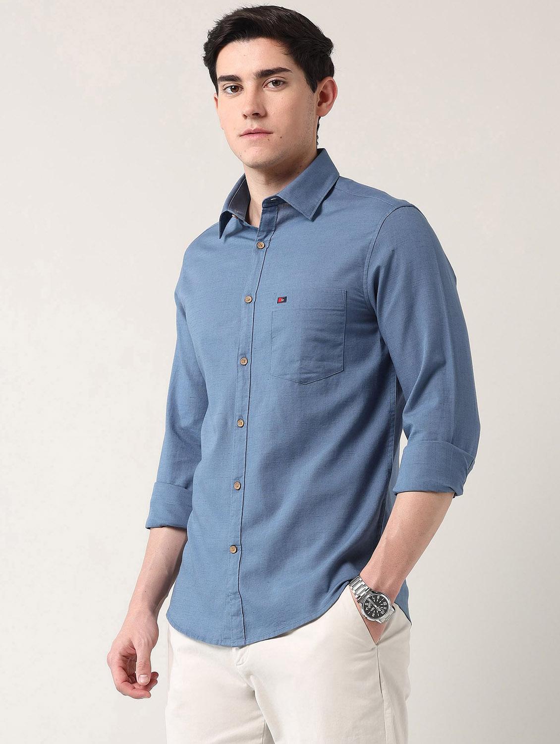 men solid long sleeve regular fit casual shirt - 21943341 - Standard Image - 2