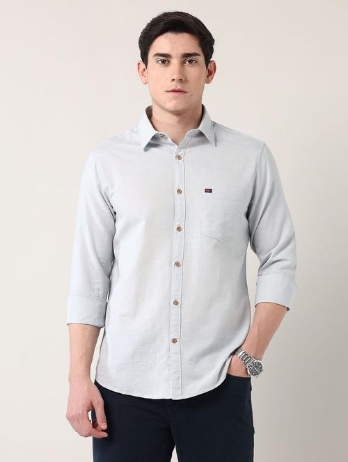 men solid long sleeve regular fit casual shirt - 21943342 -  Standard Image - 0