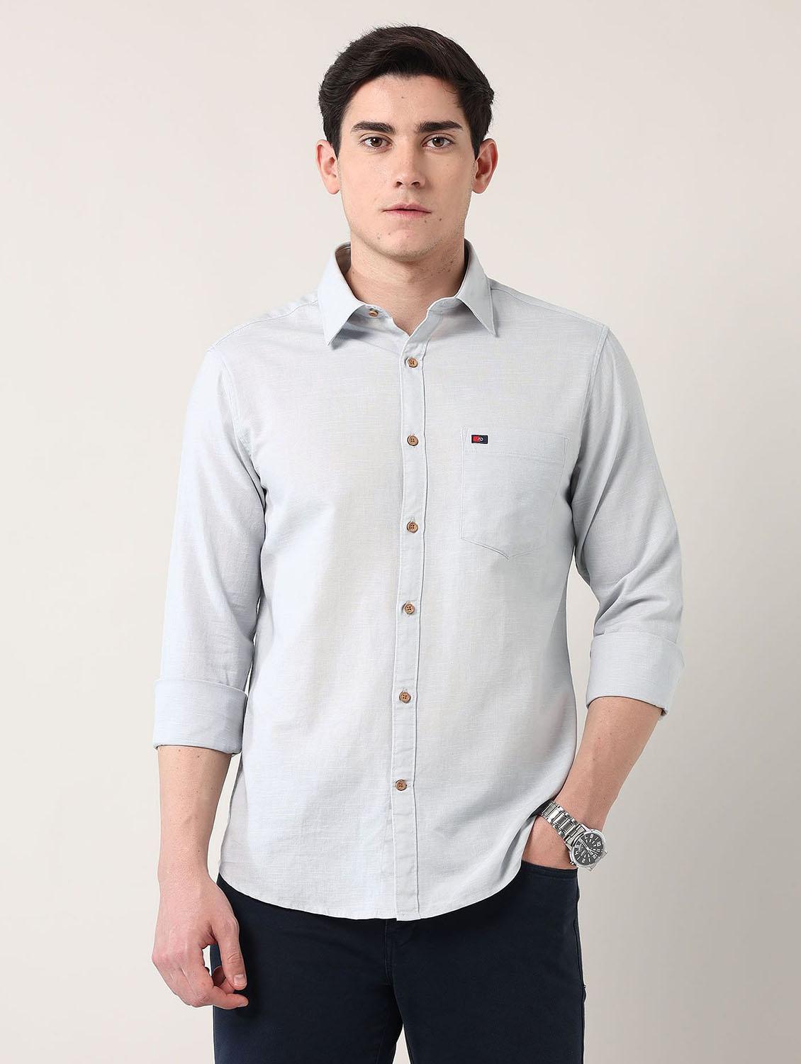 men solid long sleeve regular fit casual shirt