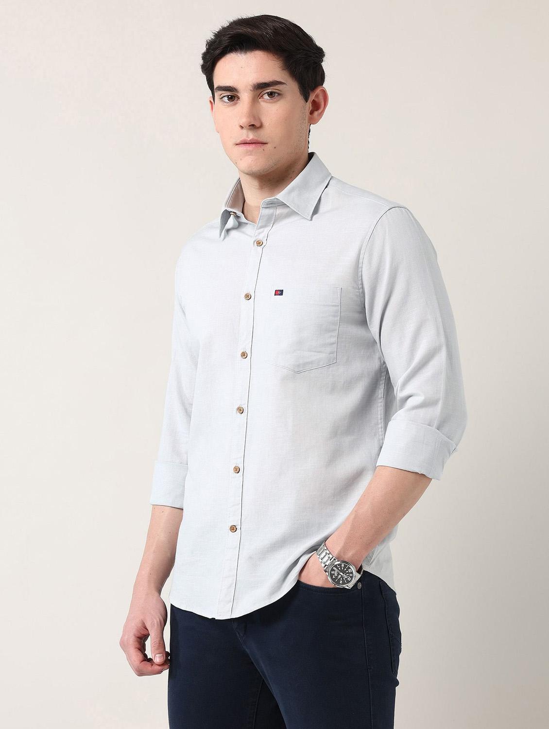 men solid long sleeve regular fit casual shirt - 21943342 - Standard Image - 2