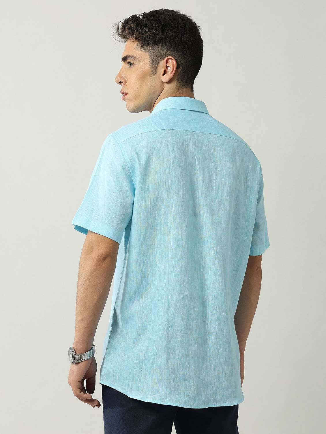 men solid short sleeve regular fit formal shirt - 21943352 -  Standard Image - 2