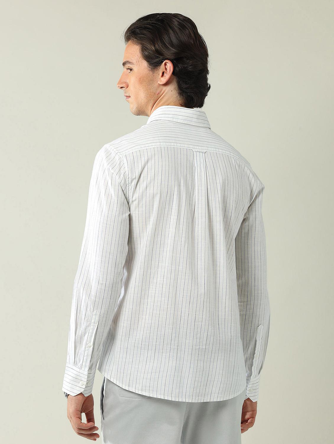 men striped long sleeve regular fit casual shirt - 21943371 - Standard Image - 2