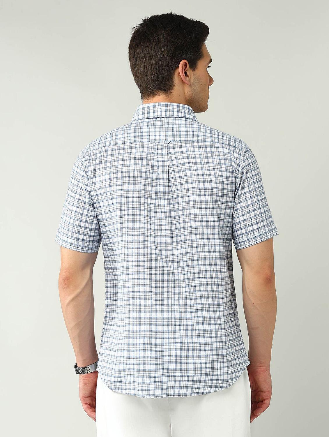 men checkered short sleeve regular fit casual shirt - 21943373 - Standard Image - 2