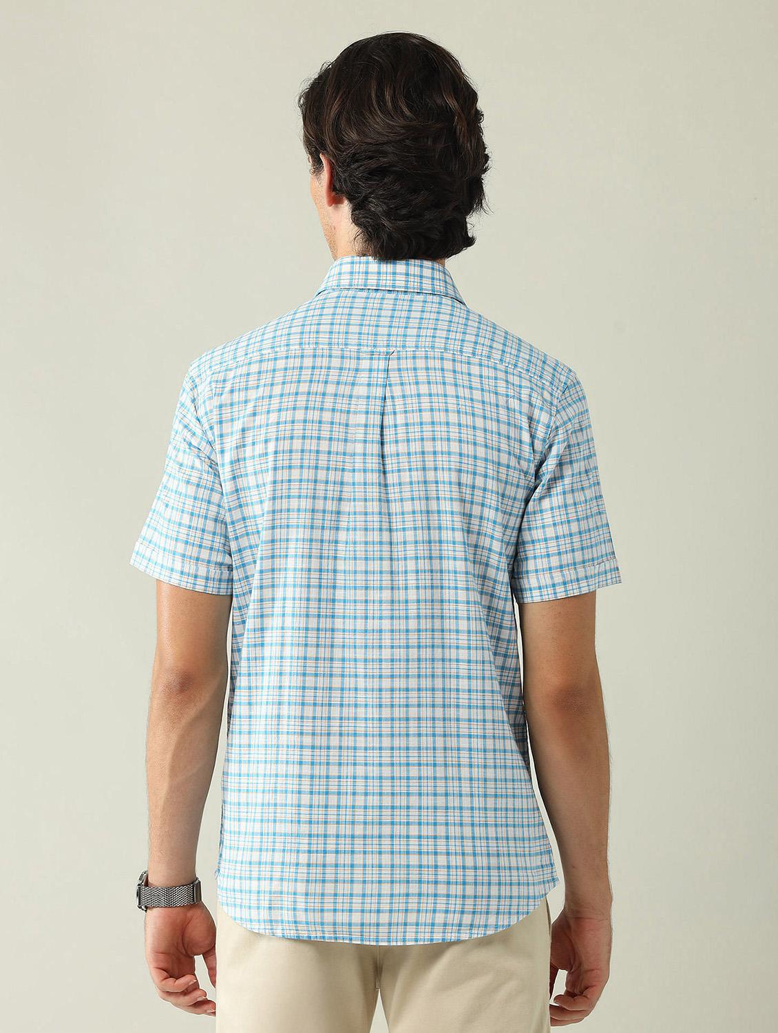 men checkered short sleeve regular fit casual shirt - 21943374 - Standard Image - 2
