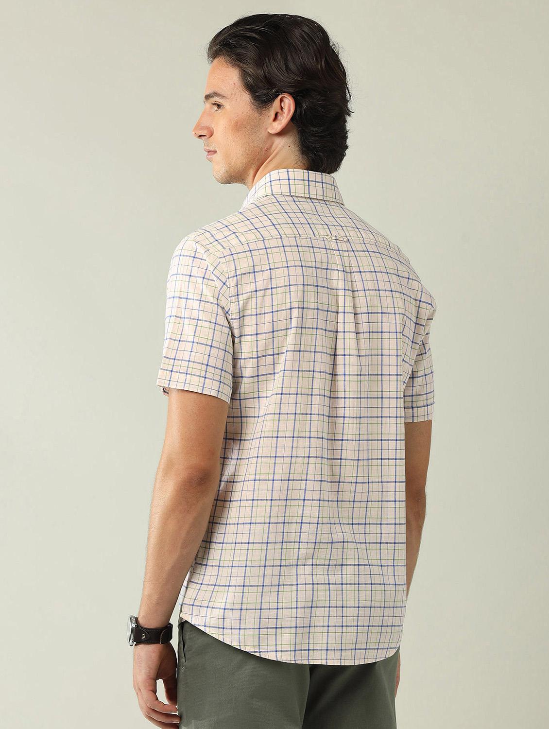 men checkered short sleeve regular fit casual shirt - 21943377 - Standard Image - 2