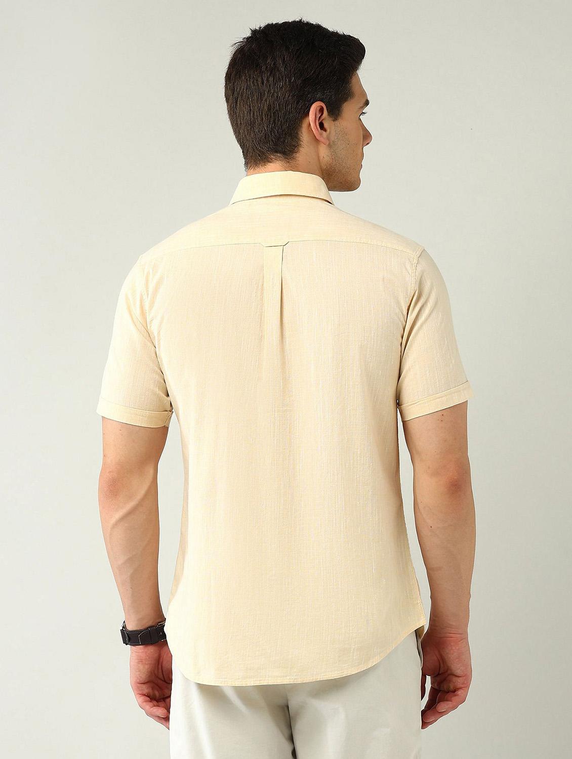 men solid short sleeve regular fit casual shirt - 21943380 - Standard Image - 2