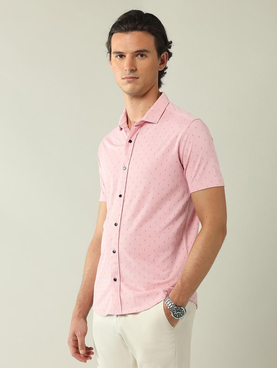 men printed short sleeve regular fit casual shirt - 21943383 - Standard Image - 2