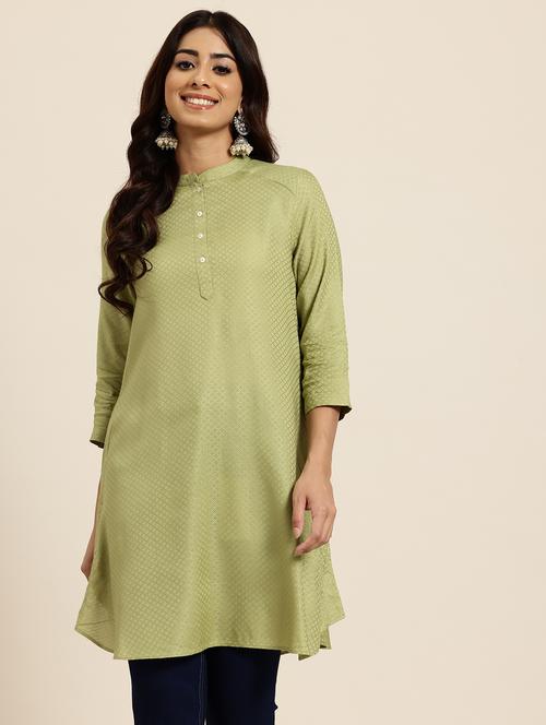 women three quarter sleeve a-line kurta - 21943426 -  Standard Image - 0
