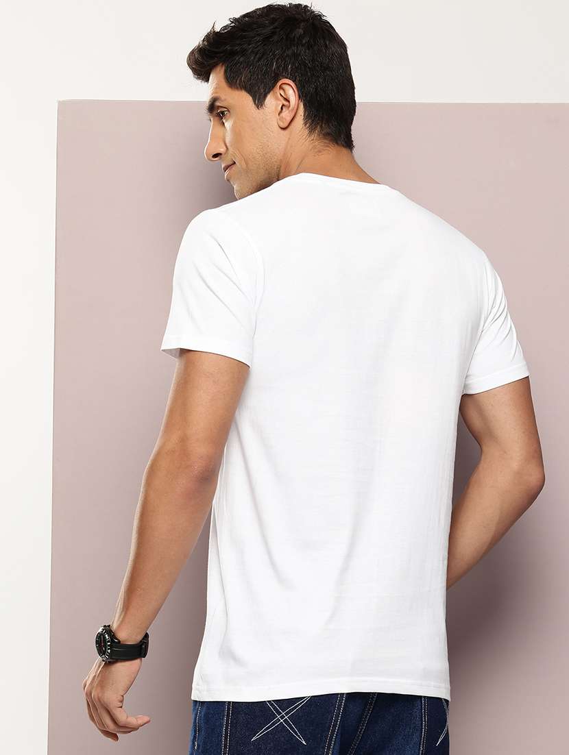 men front print round neck regular fit t-shirt - 21943477 - Standard Image - 2