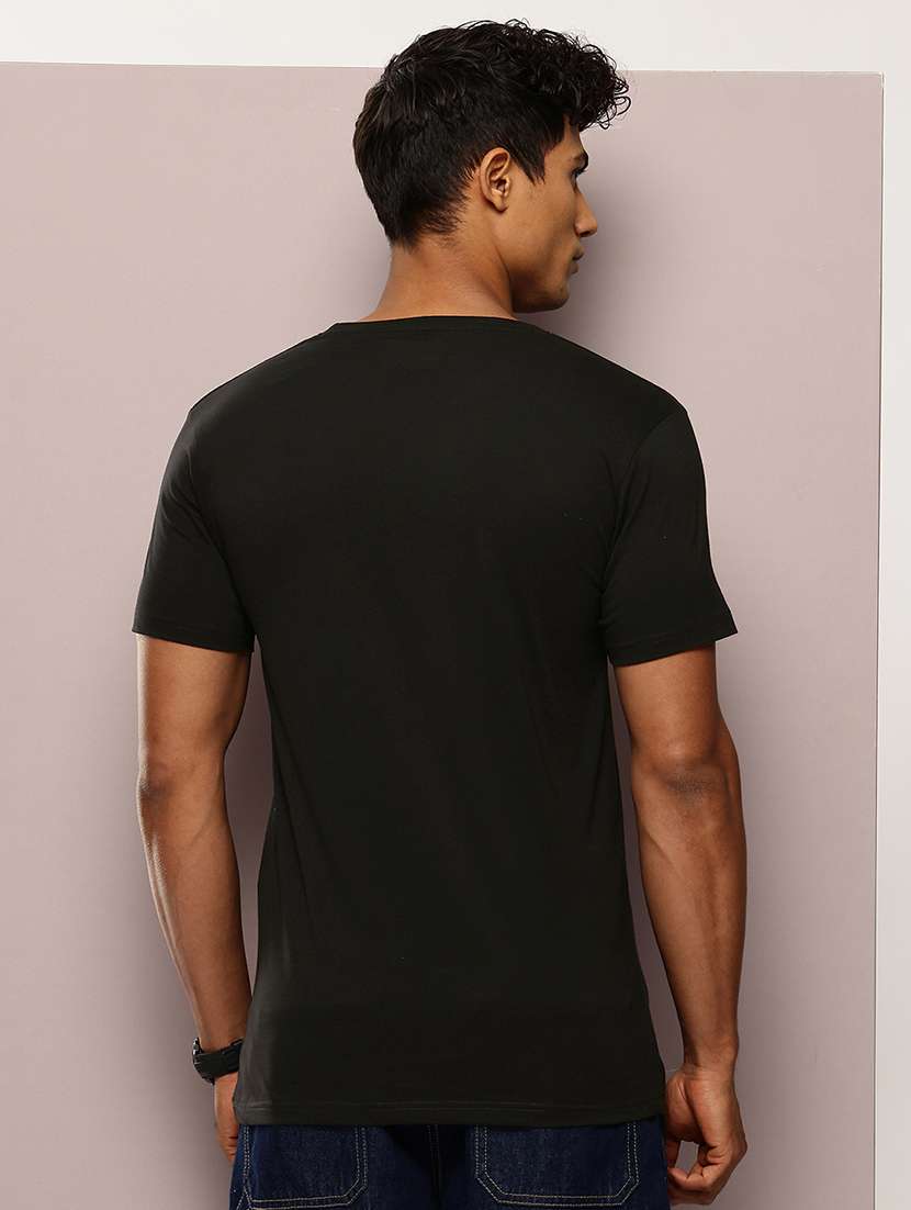 men front print round neck regular fit t-shirt - 21943486 - Standard Image - 2