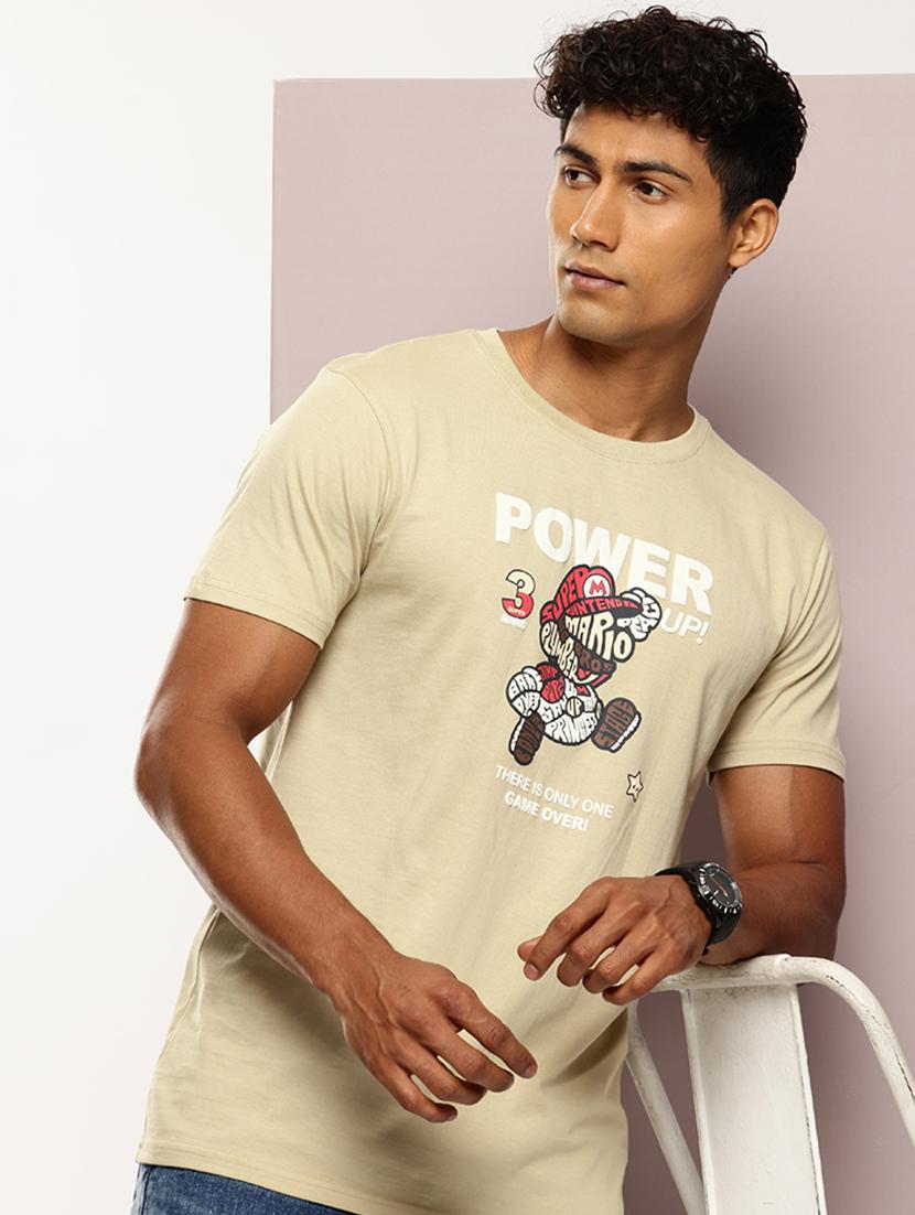 men front print round neck regular fit t-shirt - 21943494 - Zoom Image - 0