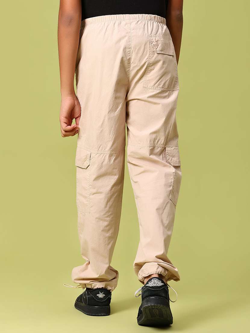 boys beige solid mid rise jogger cargo - 21943507 -  Standard Image - 2