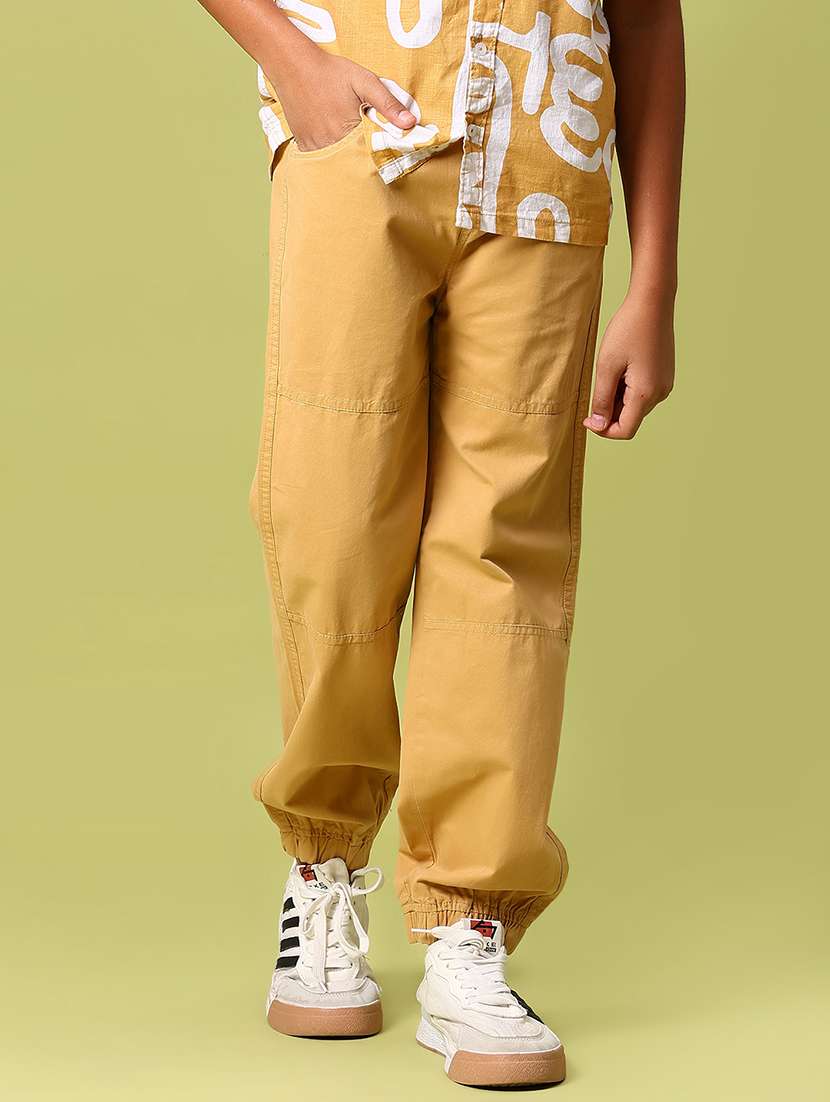 boys solid relaxed fit jogger