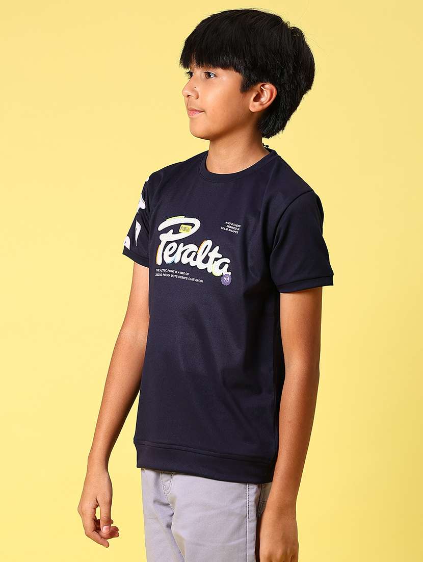 boys front & back printed round neck t-shirt - 21943523 - Standard Image - 2