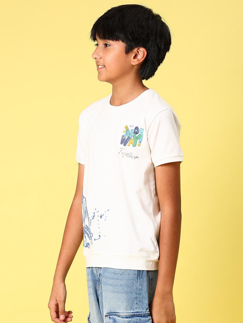 boys front & back printed round neck t-shirt - 21943530 - Standard Image - 2