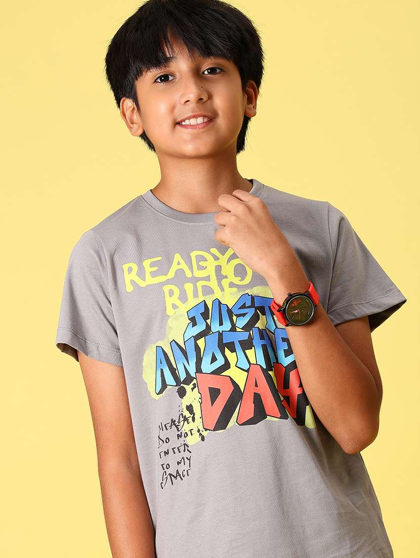 boys printed short sleeve regular fit t-shirt