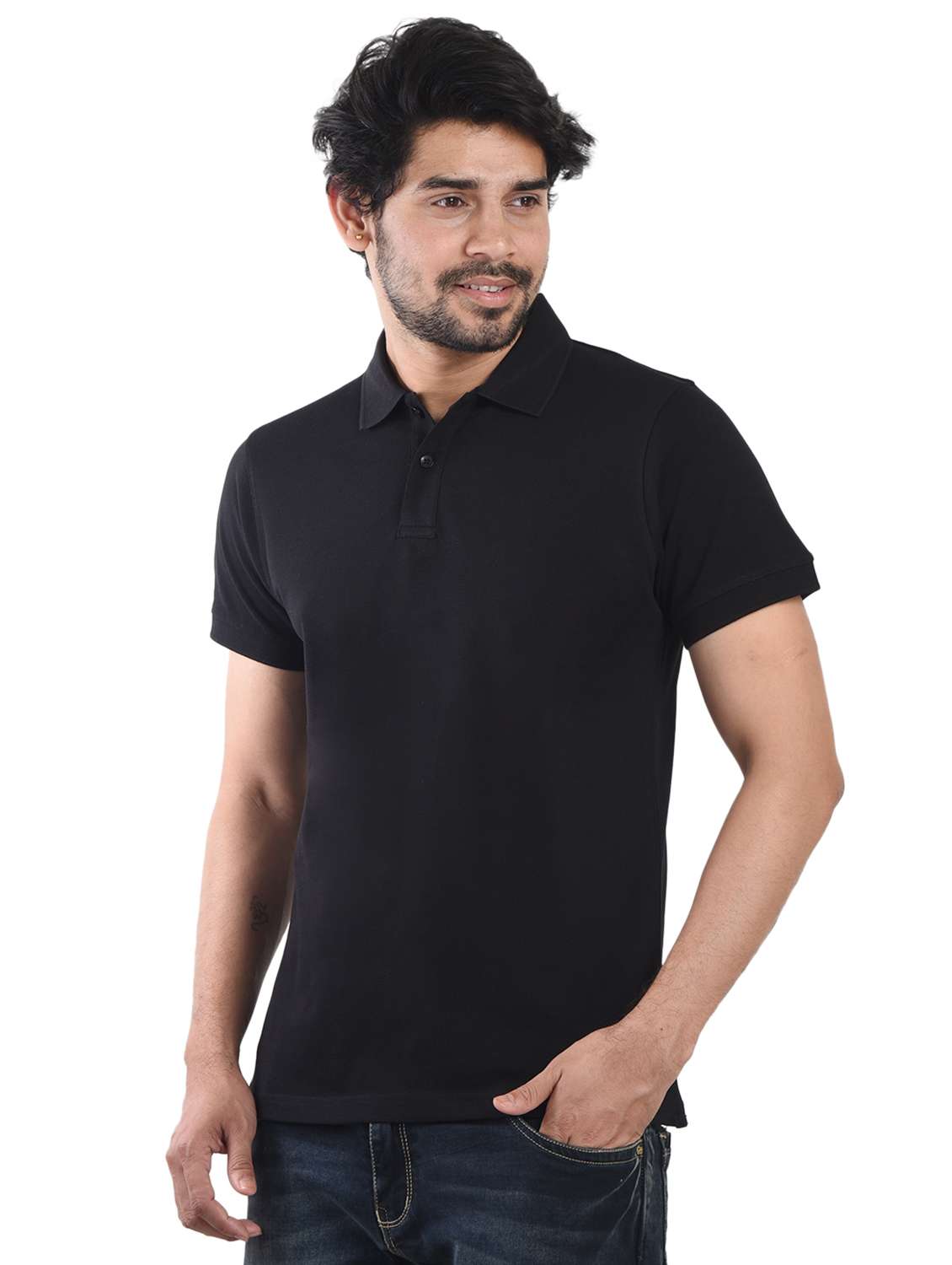 men solid short sleeve regular fit polo t-shirt