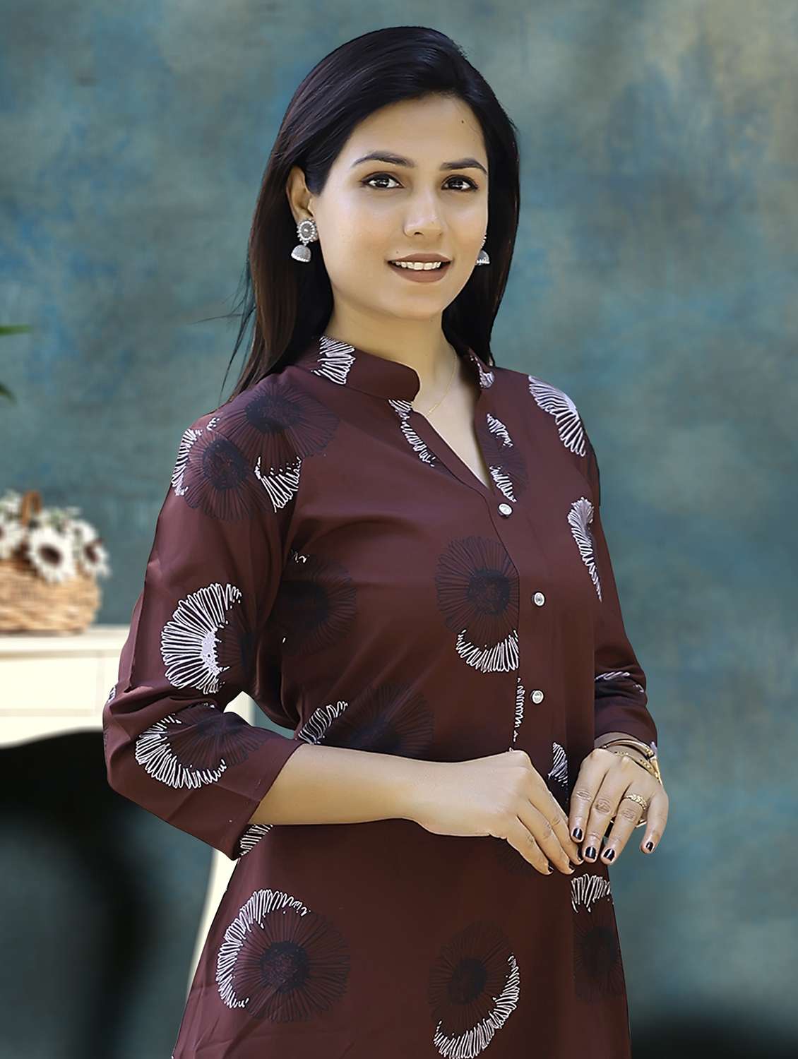 women three quarter sleeve kurta palazzo set - 21943611 -  Standard Image - 2