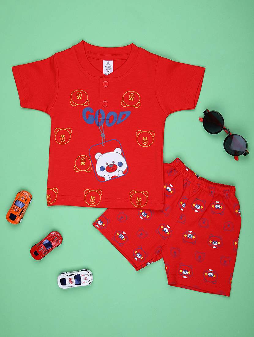 boys printed t-shirt & shorts twin set - 21943695 - Zoom Image - 0