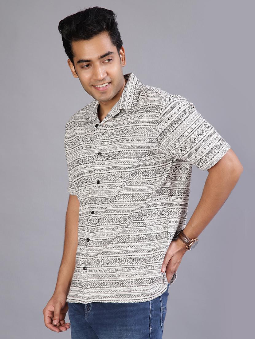 men printed collared short sleeve regular fit shirt - 21943729 - Standard Image - 2