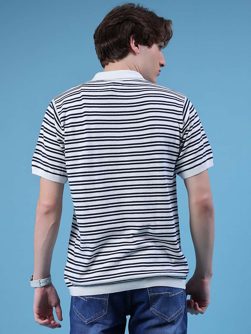 men striped short sleeve regular fit polo t-shirt - 21943730 -  Standard Image - 2