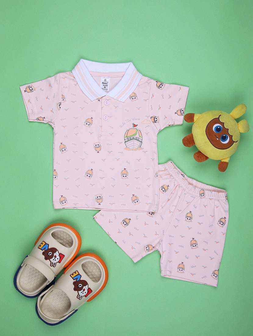 boys printed t-shirt & shorts twin set - 21943792 -  Zoom Image - 0