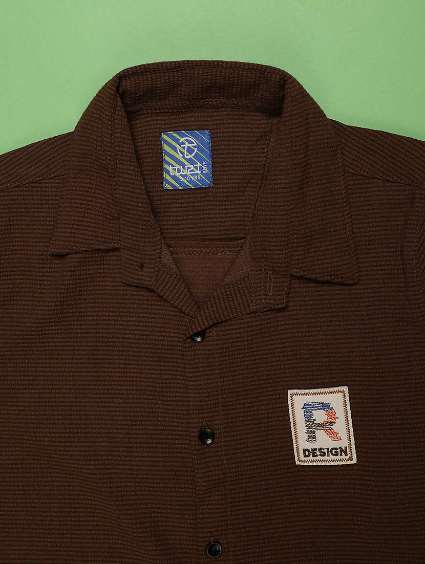 boys solid collared long sleeve shirt - 21943798 -  Standard Image - 2