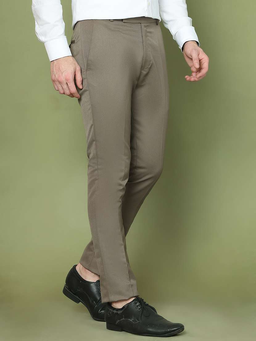 men solid mid rise flat front formal trouser - 21943902 -  Standard Image - 2