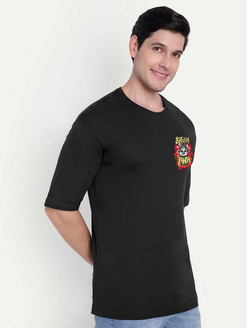 men black short sleeve oversized t-shirt - 21944437 - Standard Image - 2